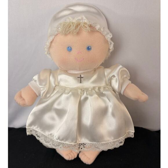 EDEN SPECIAL BEGINNINGS 8" BABY'S CHRISTENING DOLL PLUSH WITH WHITE DRESS - Picture 1 of 7